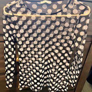 Zara Black and White Sheer Long Sleeve shirt